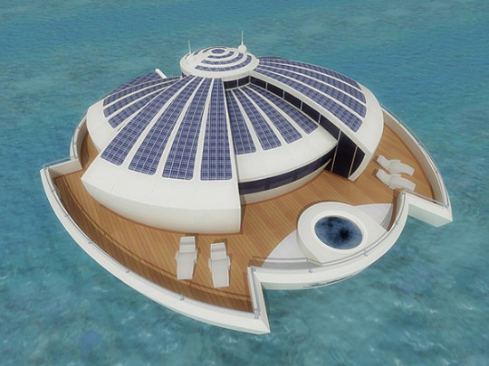 Solar resort, bateau rond à énergie solaire