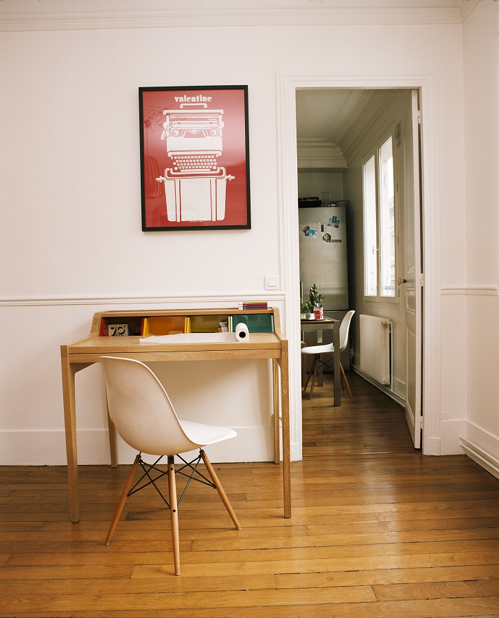 Bureau en bois style années 50 en chêne Hansen Family Remix