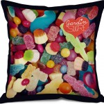 Coussin bonbons jardin sucré Bonjour mon coussin