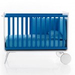 Lit Ã  barreaux pour bébé design bleu Be Cot