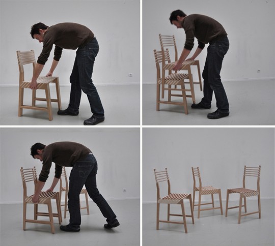Triplette chair | La triple chaise empilable par Paul Menand