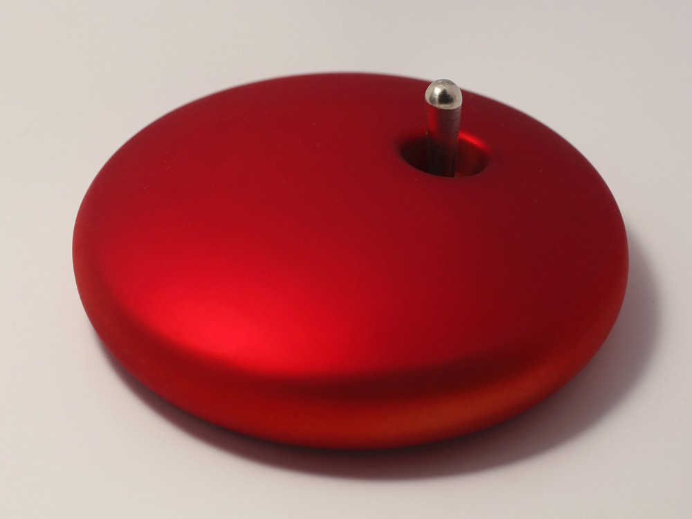 Interrupteur galet design en aluminium brossé rouge Elo