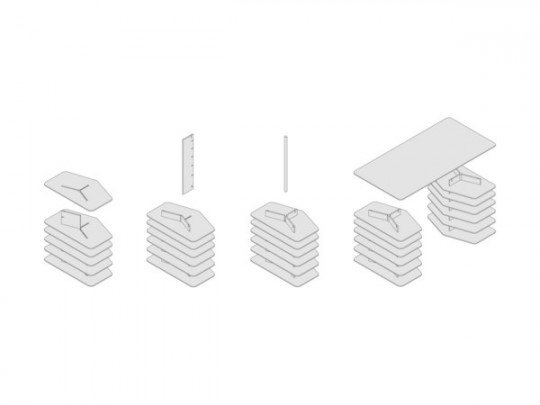 Bureau design Strates System : Plan de montage