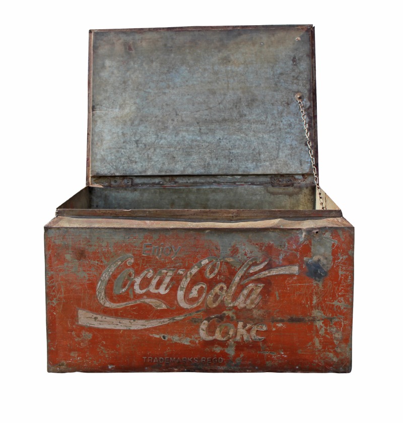 Caisse en fer Coca Cola vintage des années 50