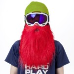 Masque de ski avec une barbe rouge Beardski