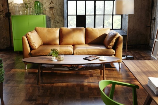 Canapé en cuir camel Ikea Stockholm