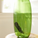 Vase vert en verre soufflé bouche Ikea Stockholm
