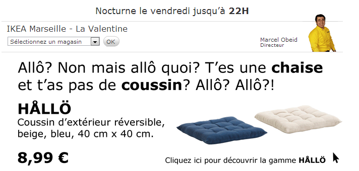 Ikea fait sa pub pour ses coussins Hallo avec la phrase de Nabilla