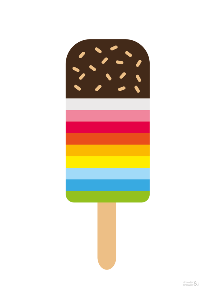 Poster bâtonnet glacé Striped Ice Lolly