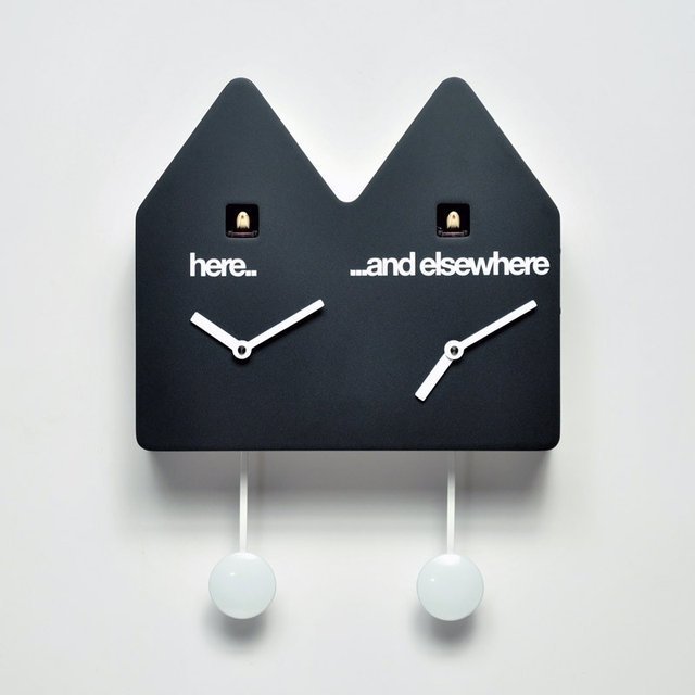Horloge (double) coucou design qui ne fait pas coucou la nuit